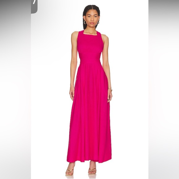 NWT Aureta Elke Maxi Dress In Fuchsia - Picture 1 of 6